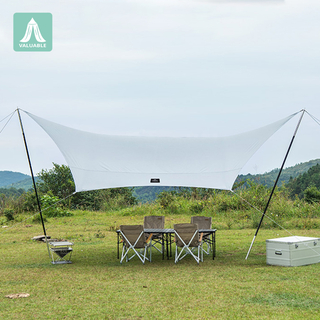 Tente à auvent hexagonale en vinyle grand espace grande taille protection solaire anti-pluie randonnée Camping tourisme